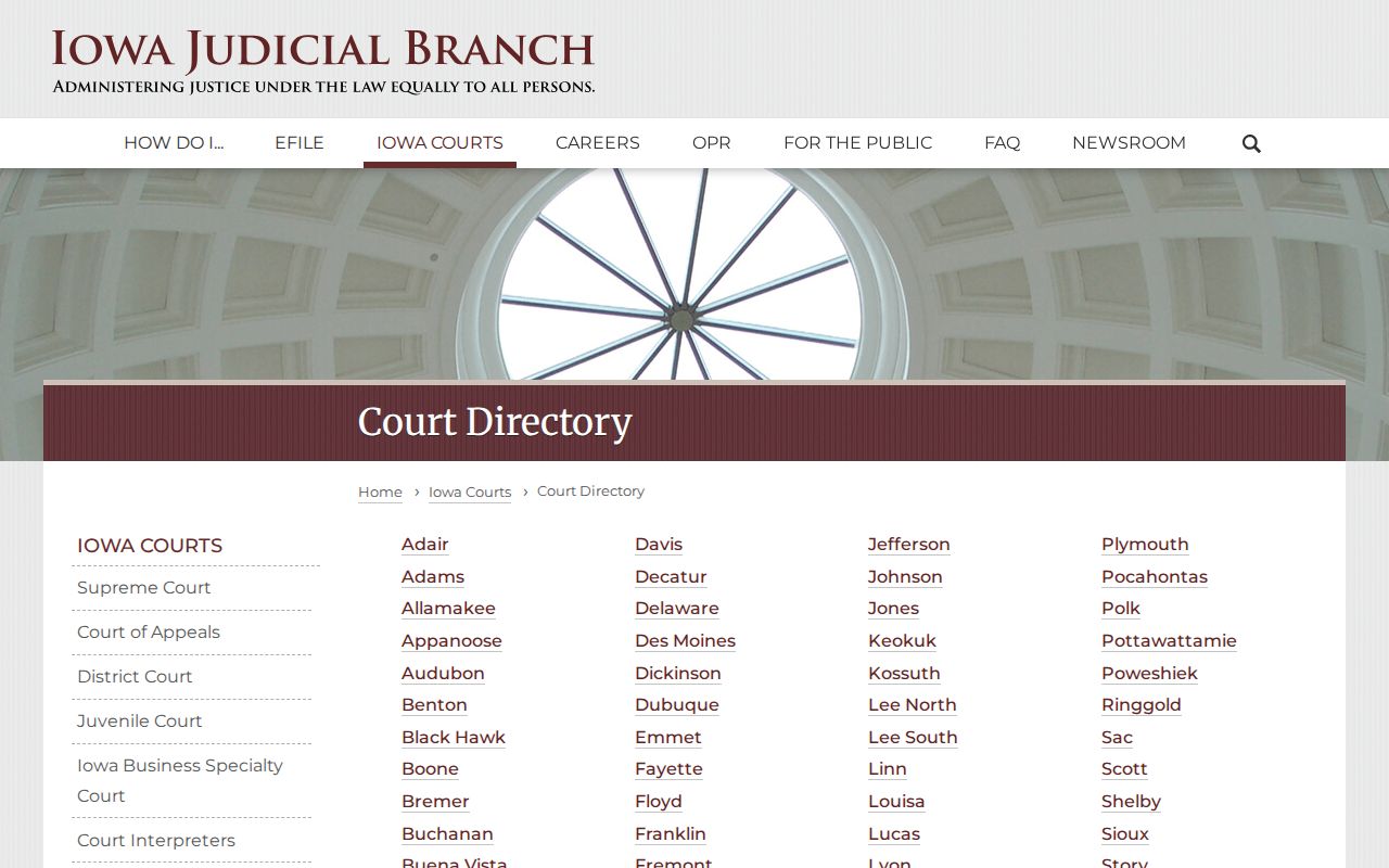 Eddyville criminal records Iowa court directory