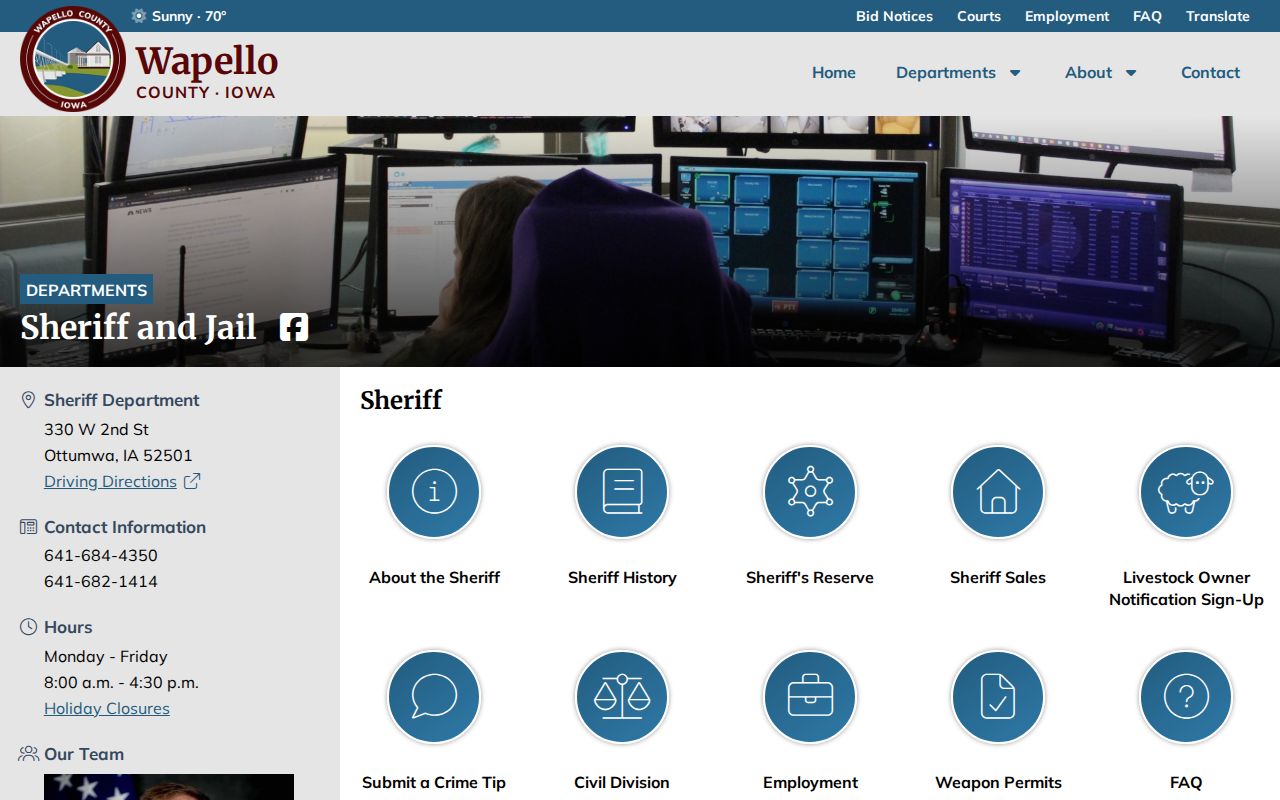 Wapello County Sheriff and Jail official page