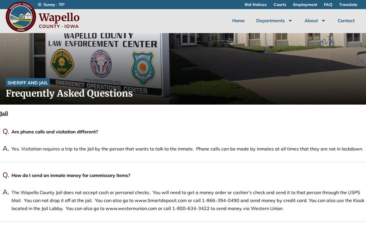 Wapello County Sheriff records request FAQ